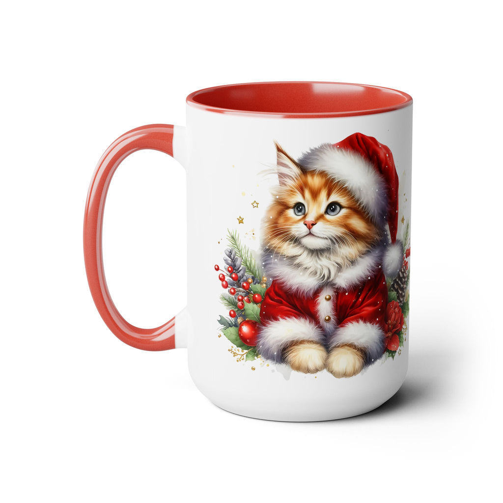 Meowy Christmas Mug, Santa Cat Mug, Cute Christmas Mug, Christmas Cats Mug, Cat Lover Gift, Cat Mom Gift, Holiday Mug, Christmas Mug 15oz