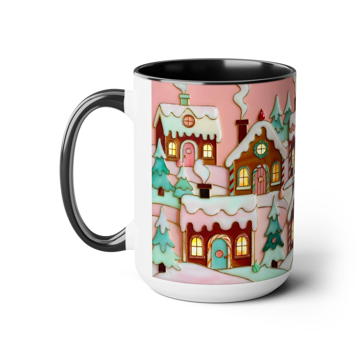 Pink Christmas Mug, Pinkmas Village Coffee Cup, Pink Christmas Town Mug 15oz, Cute Christmas Gift for Her