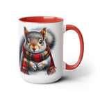 Squirrel Mug, Mug for Squirrell Lovers, Funny Coffee Mug, Gift for Squirrell Lovers, Squirrell With Scarf Mug, Christmas Mug Winter Mug 15oz