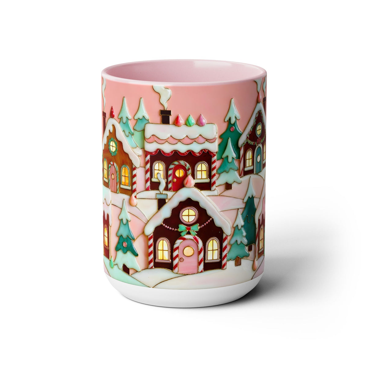 Pink Christmas Mug, Pinkmas Village Coffee Cup, Pink Christmas Town Mug 15oz, Cute Christmas Gift for Her