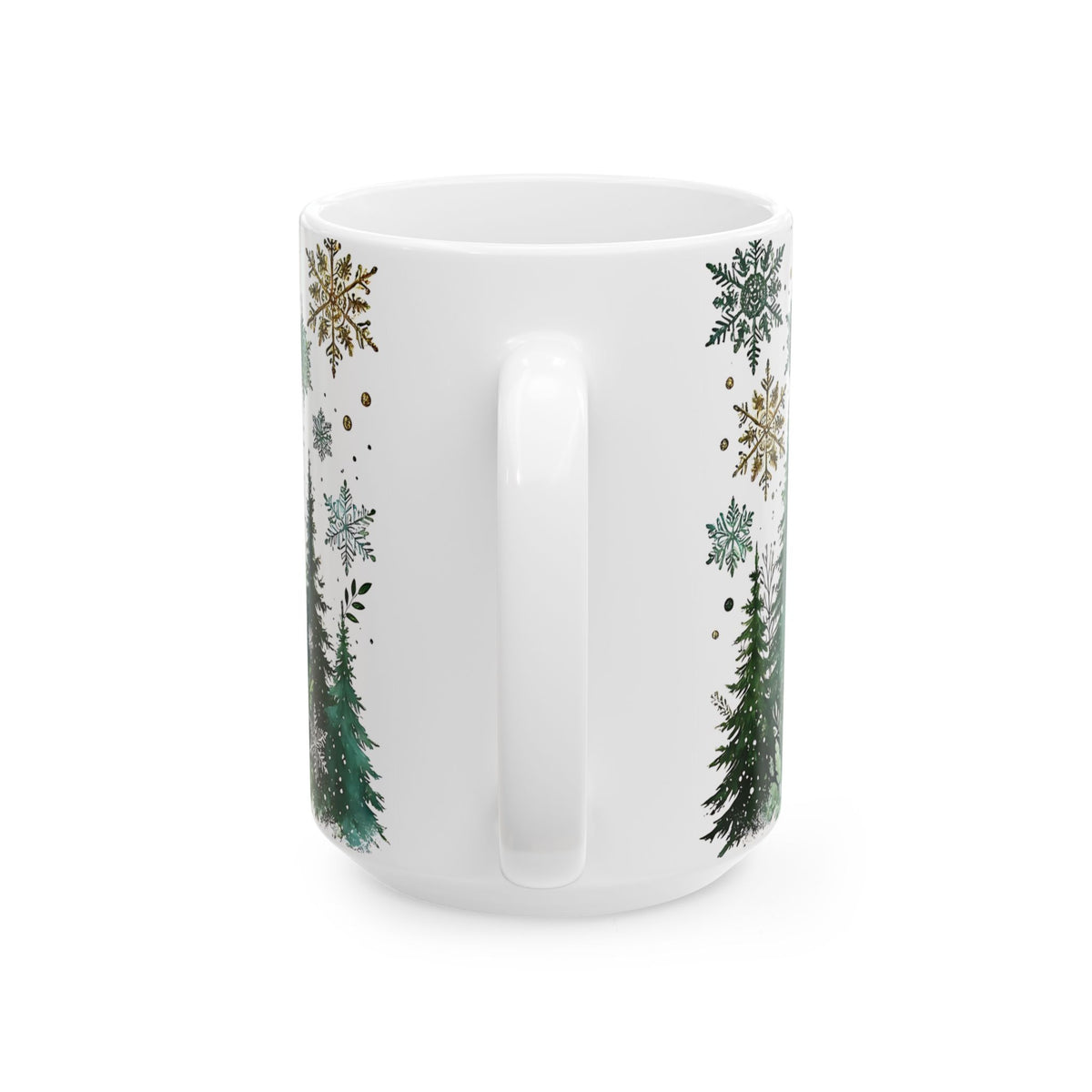 Snowy Pine Tree Winter Scene Mug, Evergreen Mug, Winter Themed Forest Coffee Mug, Cozy Christmas Gift for Forest Lovers, Holiday Gift 15oz
