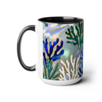 Coral Reef Mug, Stained Glass Style, Ocean Lover Gift Ocean Coffee Cup, Ocean Lover Cup 15oz