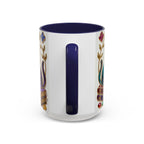 Stained Glass Style Cats Mug, Bookish Cat Art Mug, Jewel Tone Fantasy Cats Cup, Book Lover Mug 15oz