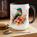 Hummingbird Mug, Hummingbird Bird Mug, Hummingbird Gifts for Women, Flower Hummingbird Mug, Bird Lover Gifts, Gift for Mom Mugs, 15oz