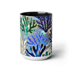 Coral Reef Mug, Stained Glass Style, Ocean Lover Gift Ocean Coffee Cup, Ocean Lover Cup 15oz