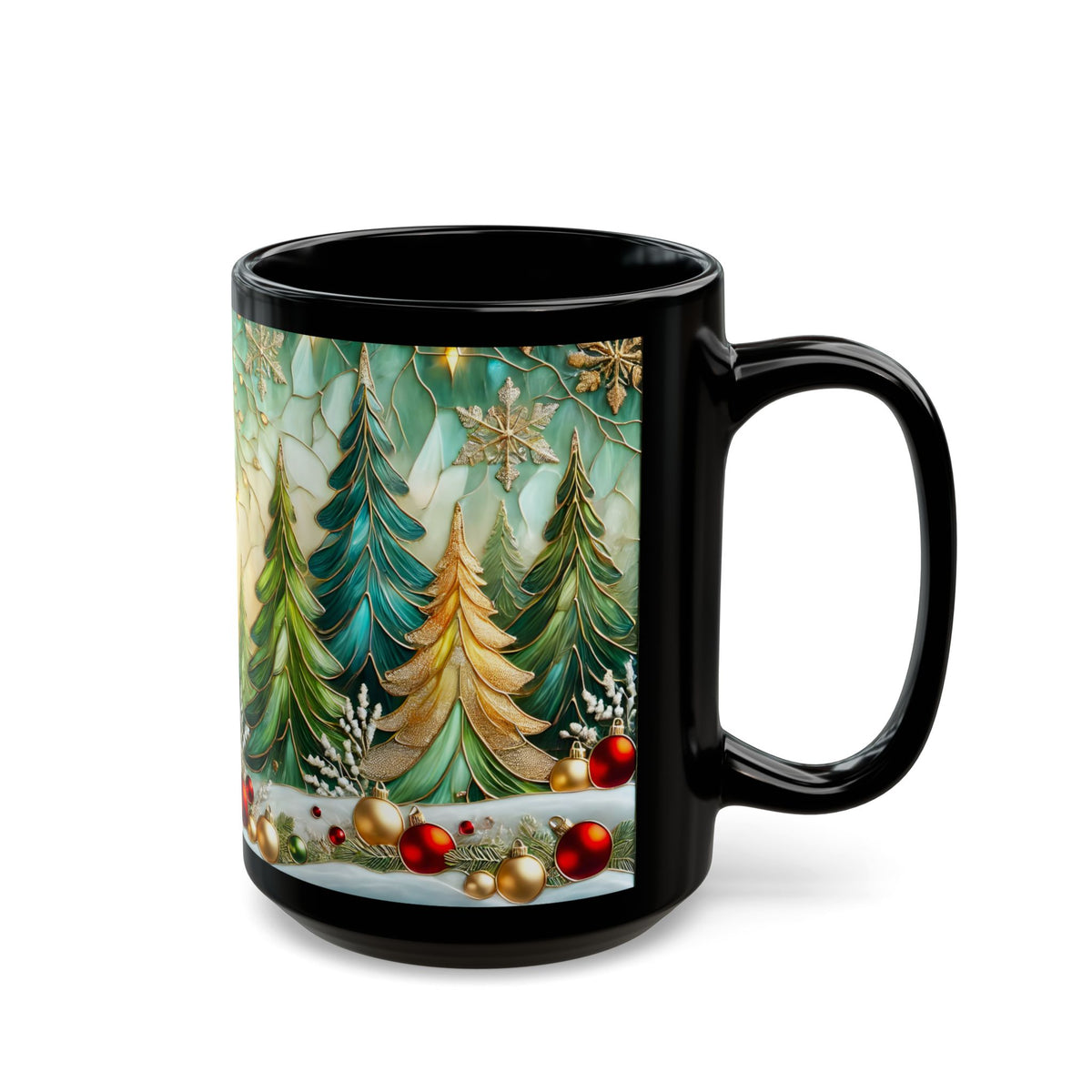 Christmas Mug, Retro Holiday Ceramic Mug, Christmas Coffee Mug, Kitchen Decor Mug 15oz