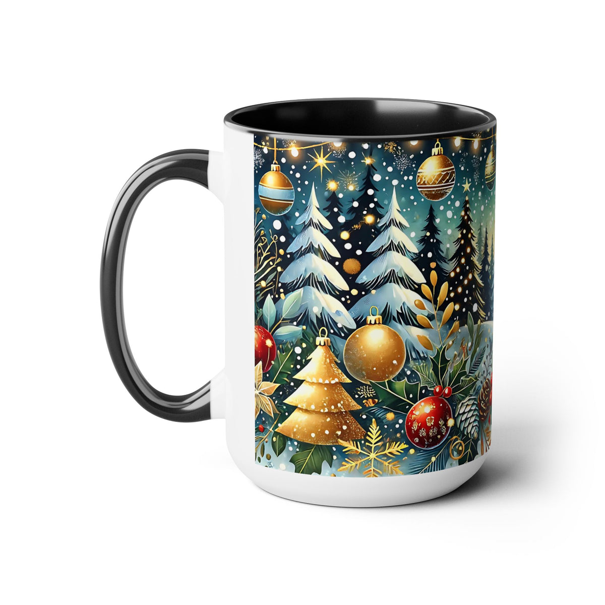 Festive Christmas Mug, Vintage Style Holiday Mug, Classic Christmas Tree Mug, Christmas Coffee Mug, Kitchen Decor Mug Forest Coffee Mug 15oz