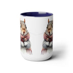 Squirrel Mug, Mug for Squirrell Lovers, Funny Coffee Mug, Gift for Squirrell Lovers, Squirrell With Scarf, Christmas Mug, Ceramic Mug 15oz