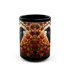Raven Mug, Stained Glass Crow Coffee Mug, Gothic Raven Mug, Dark Academia Gift, Witchy Fall Mug, Bird Lover Gift, Halloween Cup 11oz, 15oz