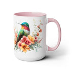 Hummingbird Mug, Hummingbird Bird Mug, Hummingbird Gifts for Women, Flower Hummingbird Mug, Bird Lover Gifts, Gift for Mom Mugs, 15oz