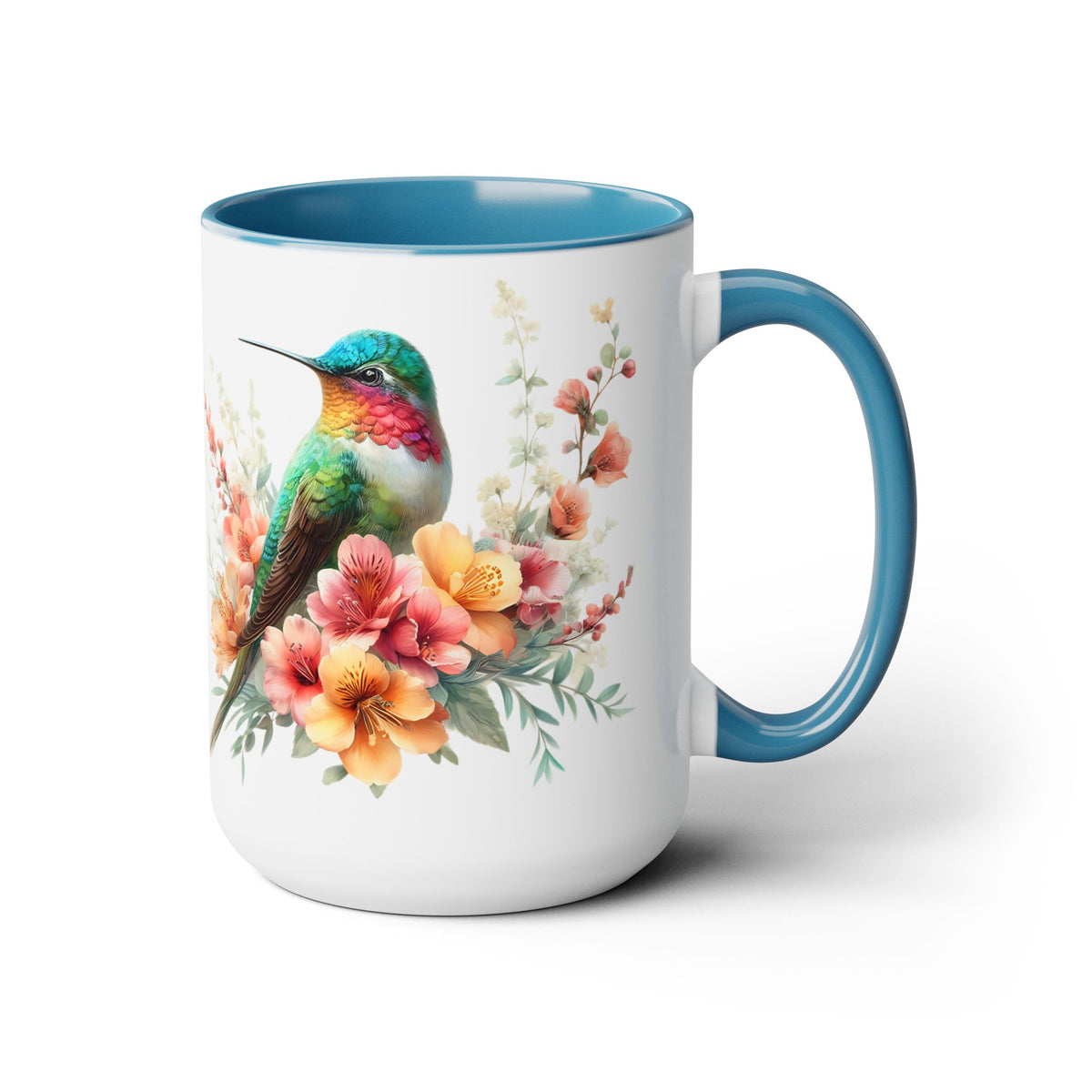 Hummingbird Mug, Hummingbird Bird Mug, Hummingbird Gifts for Women, Flower Hummingbird Mug, Bird Lover Gifts, Gift for Mom Mugs, 15oz