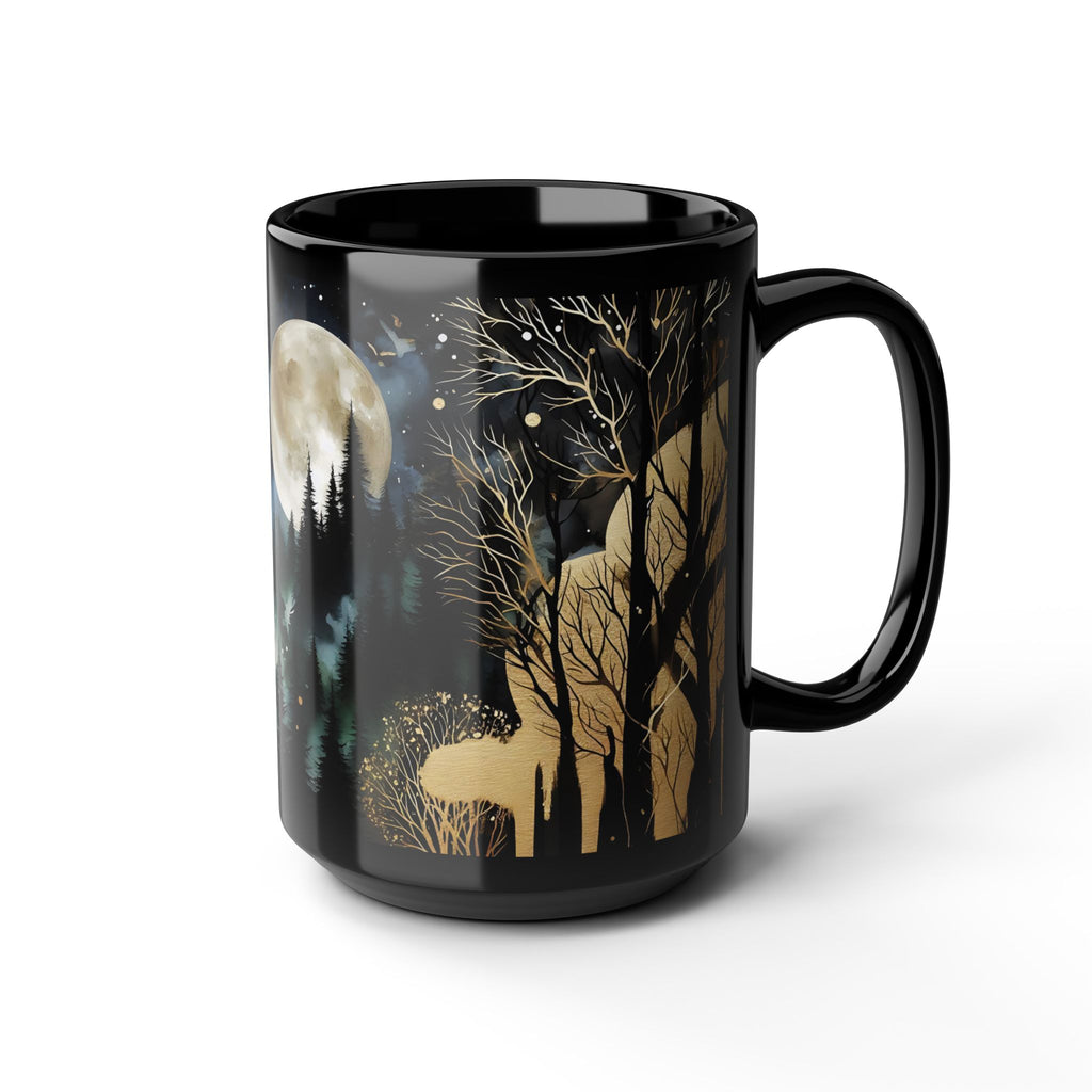 Dark Forest Mug, Mystical Night Coffee Mug, Witchy Moon Mug, Gothic Forest Dark Academia Mug, Mystical Forest Coffee Cup, Halloween Cup 15oz