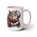 Squirrel Mug, Mug for Squirrell Lovers, Funny Coffee Mug, Gift for Squirrell Lovers, Squirrell With Scarf Mug, Christmas Mug Winter Mug 15oz