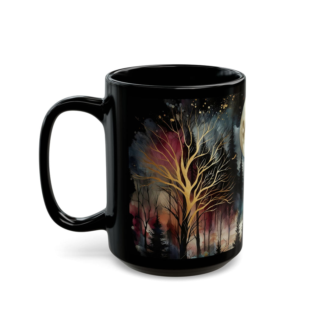 Witchy Moon Mug, Mystical Night Coffee Mug, Dark Forest Mug, Gothic Forest Dark Academia Mug, Mystical Forest Coffee Cup, Halloween Cup 15oz