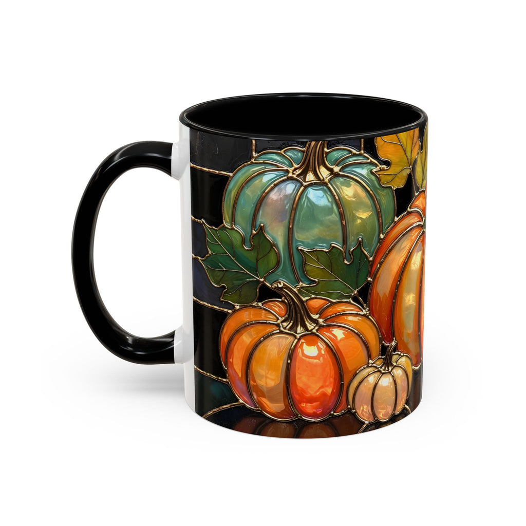 Pumpkin Mug, Fall Coffee Mug, Autumn Pumpkin Cup, Stained Glass Pumpkin Mug, Cozy Fall Gift, Thanksgiving Mug, Halloween Mug