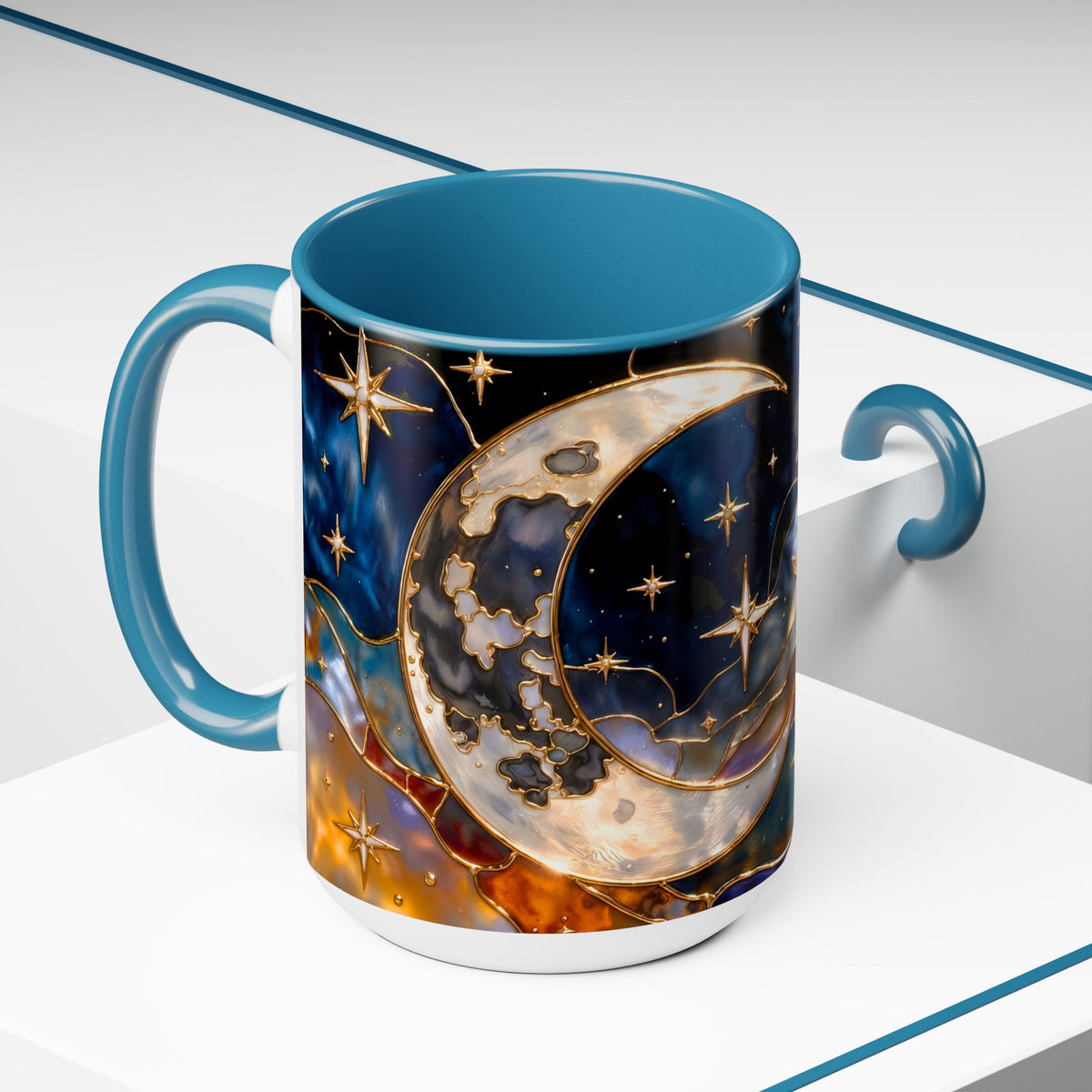 Celestial Sun Moon Mug, Stained Glass Style Coffee Mug, Moon & Sun Mug, Witchy Gift Mug, Astrology Mug, Dark Academia Cup, Gothic Cup