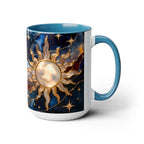 Celestial Sun Moon Mug, Stained Glass Style Coffee Mug, Moon & Sun Mug, Witchy Gift Mug, Astrology Mug, Dark Academia Cup, Gothic Cup