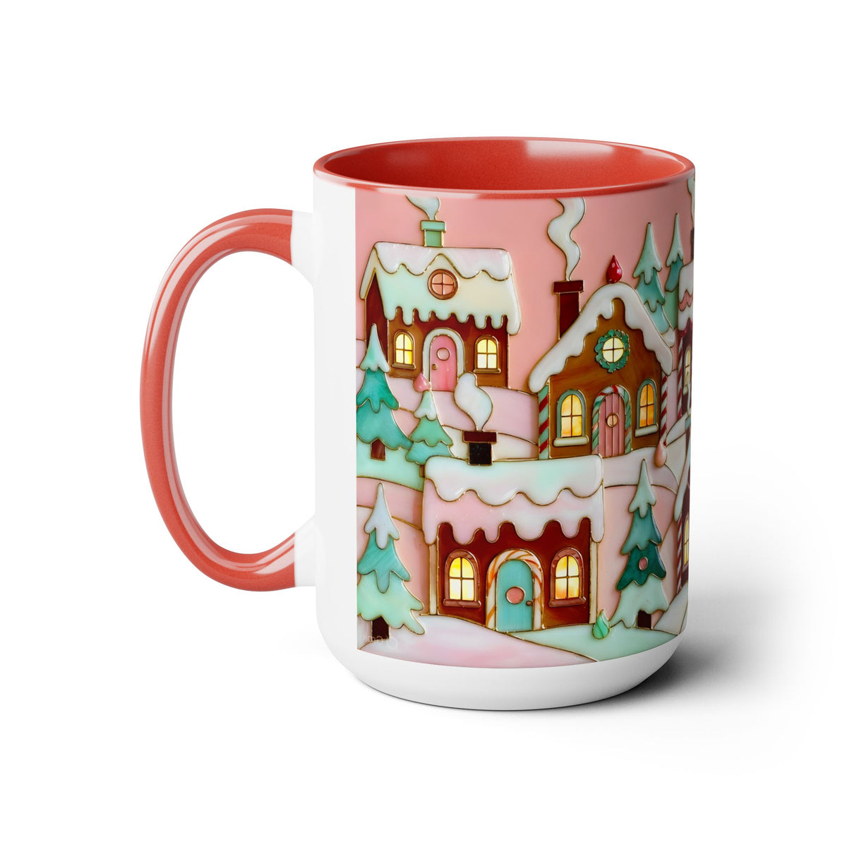 Pink Christmas Mug, Pinkmas Village Coffee Cup, Pink Christmas Town Mug 15oz, Cute Christmas Gift for Her