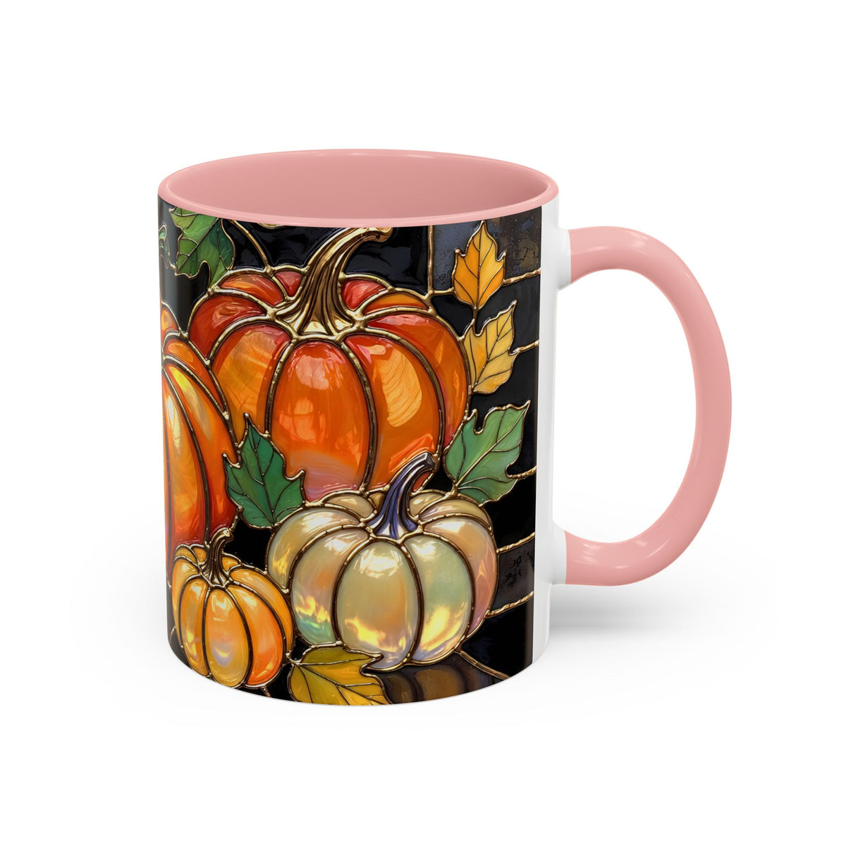 Pumpkin Mug, Fall Coffee Mug, Autumn Pumpkin Cup, Stained Glass Pumpkin Mug, Cozy Fall Gift, Thanksgiving Mug, Halloween Mug