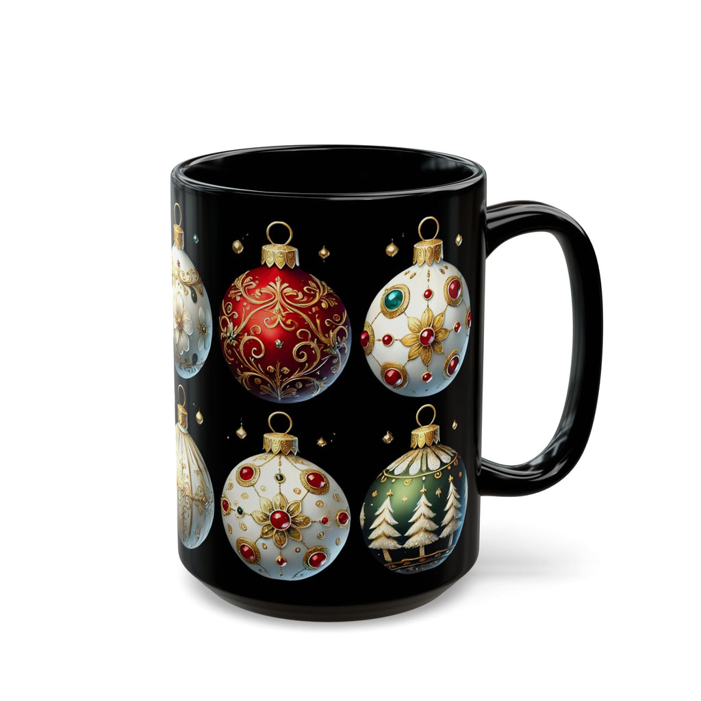 Christmas Ornaments Ceramic Mug, Holiday Coffee Cup, Festive Christmas Tea Cup, Festive Winter Drinkware, Xmas Decor Gift Idea 11oz, 15oz