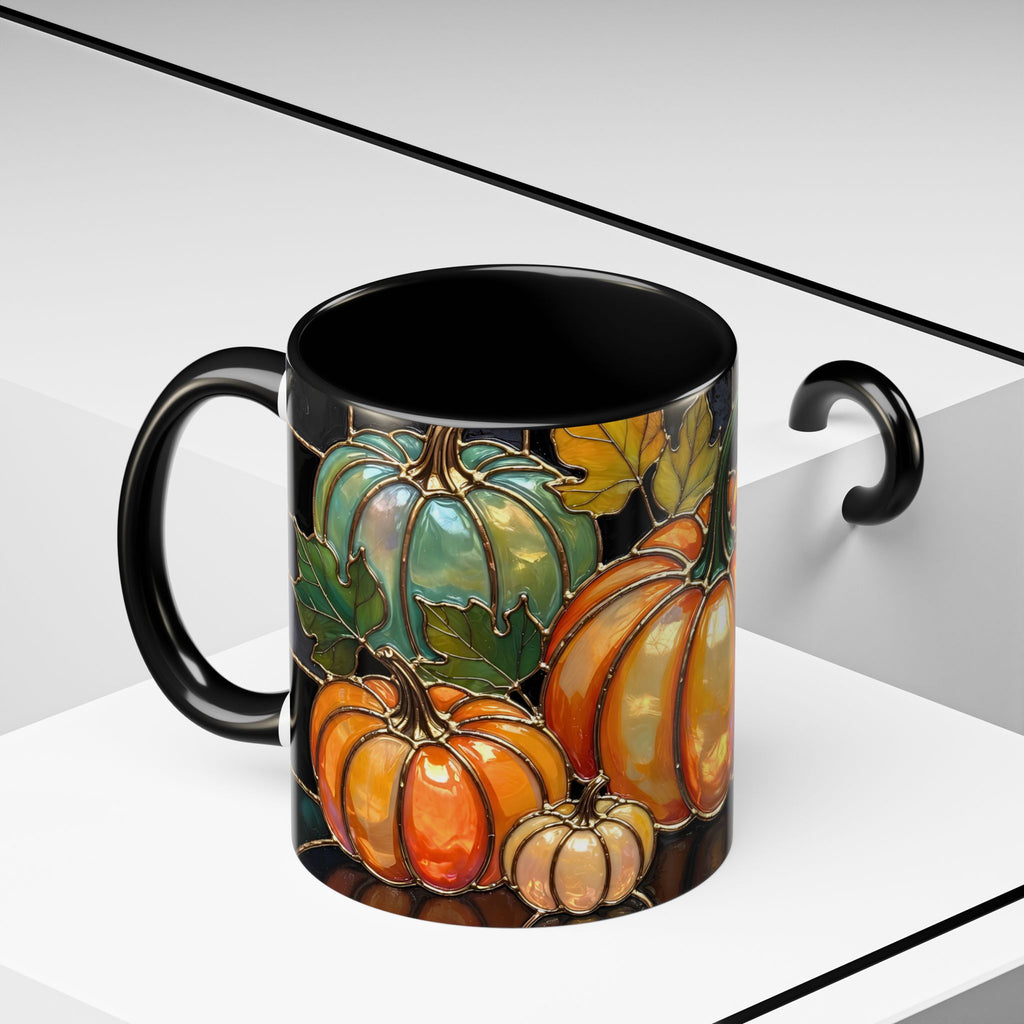 Pumpkin Mug, Fall Coffee Mug, Autumn Pumpkin Cup, Stained Glass Pumpkin Mug, Cozy Fall Gift, Thanksgiving Mug, Halloween Mug