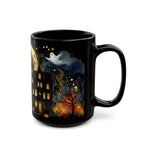 Halloween Mug, Halloween Haunted House Coffee Mug, Unique Halloween Gift, Witchy Halloween Cup, Vintage Style Halloween Mug, Ghost Mug 15oz