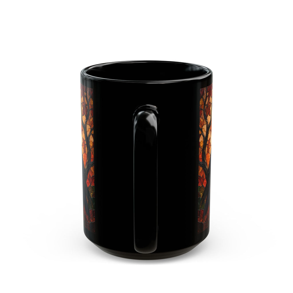 Raven Mug, Stained Glass Crow Coffee Mug, Gothic Raven Mug, Dark Academia Gift, Witchy Fall Mug, Bird Lover Gift, Halloween Cup 11oz, 15oz