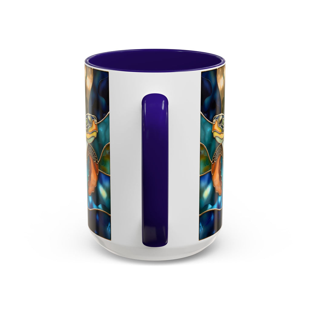Sea Turtle Mug, Stained Glass Style | Ocean Coffee Cup, Ocean Lover Cup 15oz