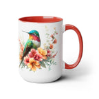 Hummingbird Mug, Hummingbird Bird Mug, Hummingbird Gifts for Women, Flower Hummingbird Mug, Bird Lover Gifts, Gift for Mom Mugs, 15oz