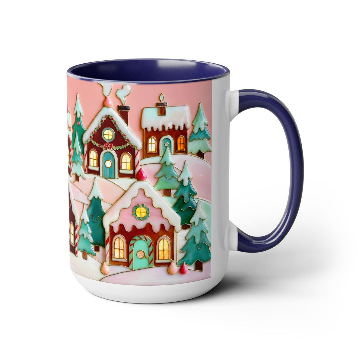 Pink Christmas Mug, Pinkmas Village Coffee Cup, Pink Christmas Town Mug 15oz, Cute Christmas Gift for Her