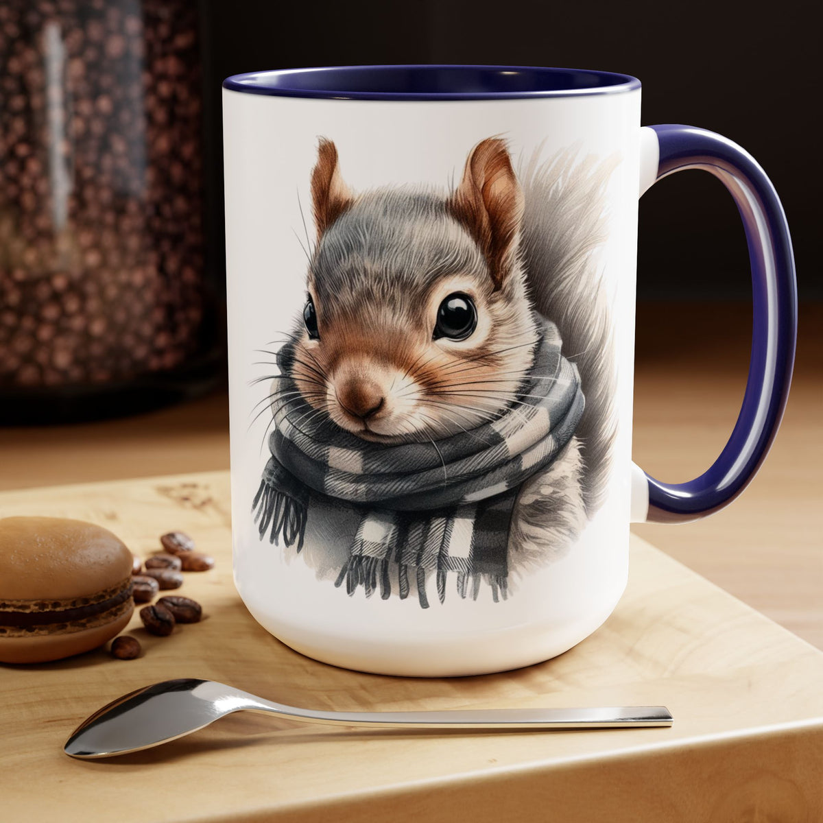 Squirrel Mug, Mug for Squirrell Lovers, Funny Coffee Mug, Gift for Squirrell Lovers, Christmas Mug, Ceramic Mug 15oz