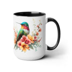 Hummingbird Mug, Hummingbird Bird Mug, Hummingbird Gifts for Women, Flower Hummingbird Mug, Bird Lover Gifts, Gift for Mom Mugs, 15oz