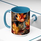 Autumn Leaves Mug, Fall Coffee Mug, Maple Leaf Mug, Stained Glass Style Mug, Thanksgiving Mug, Cozy Fall Gift, Autumn Coffee Cup