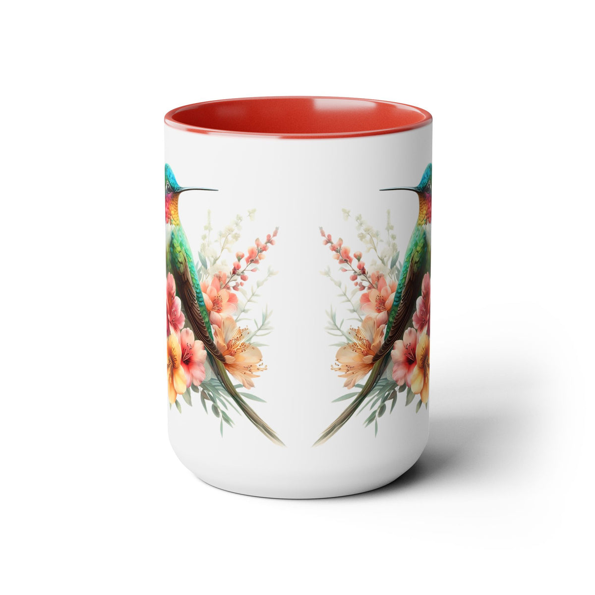 Hummingbird Mug, Hummingbird Bird Mug, Hummingbird Gifts for Women, Flower Hummingbird Mug, Bird Lover Gifts, Gift for Mom Mugs, 15oz