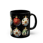Christmas Ornaments Ceramic Mug, Holiday Coffee Cup, Festive Christmas Tea Cup, Festive Winter Drinkware, Xmas Decor Gift Idea 11oz, 15oz