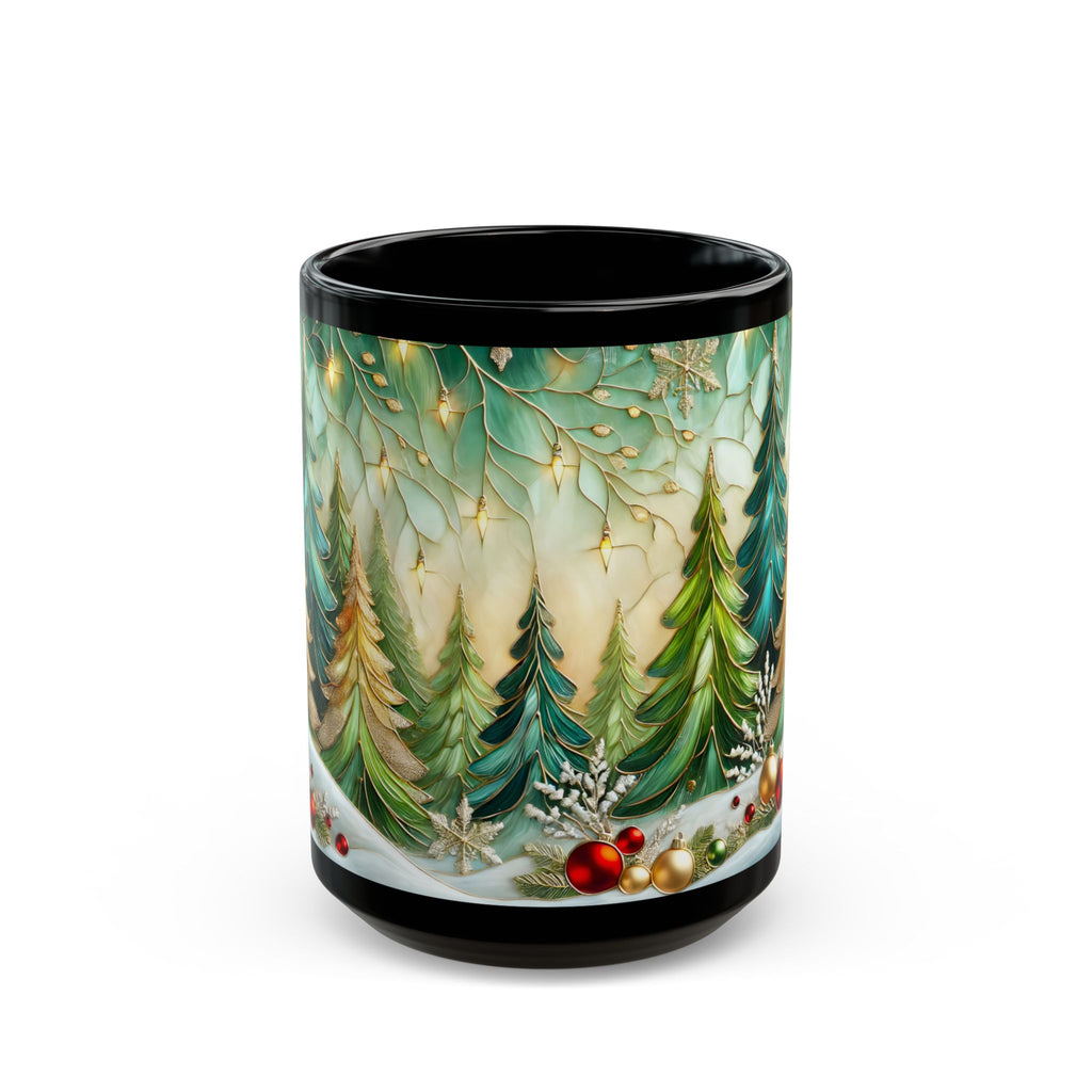 Christmas Mug, Retro Holiday Ceramic Mug, Christmas Coffee Mug, Kitchen Decor Mug 15oz