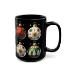 Christmas Ornaments Ceramic Mug, Holiday Coffee Cup, Festive Christmas Tea Cup, Festive Winter Drinkware, Xmas Decor Gift Idea 11oz, 15oz