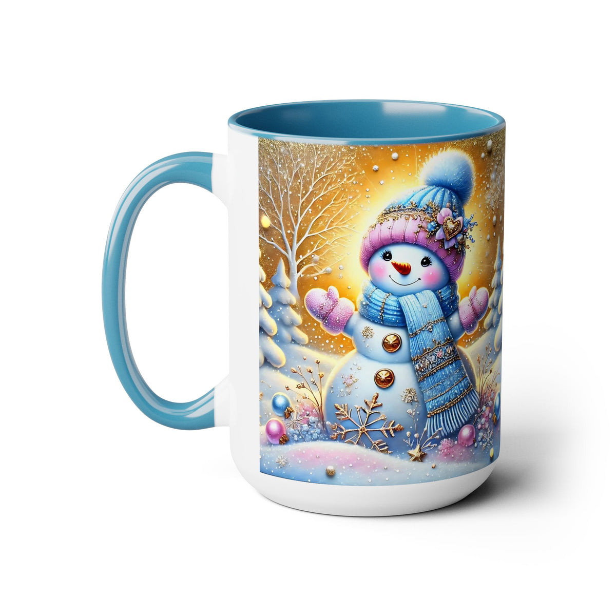 Pink Christmas Mug, Pastel Snowman Mug, Christmas Coffee Mug, Christmas Kitchen Decor Mug, Xmas Gifts, Elegant Coffee Mug, Winter Mug  5oz