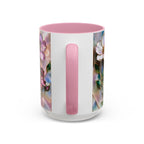 Stained Glass Style Floral Mug, 15 oz, Pink, Purple & Peach Wildflowers Cup