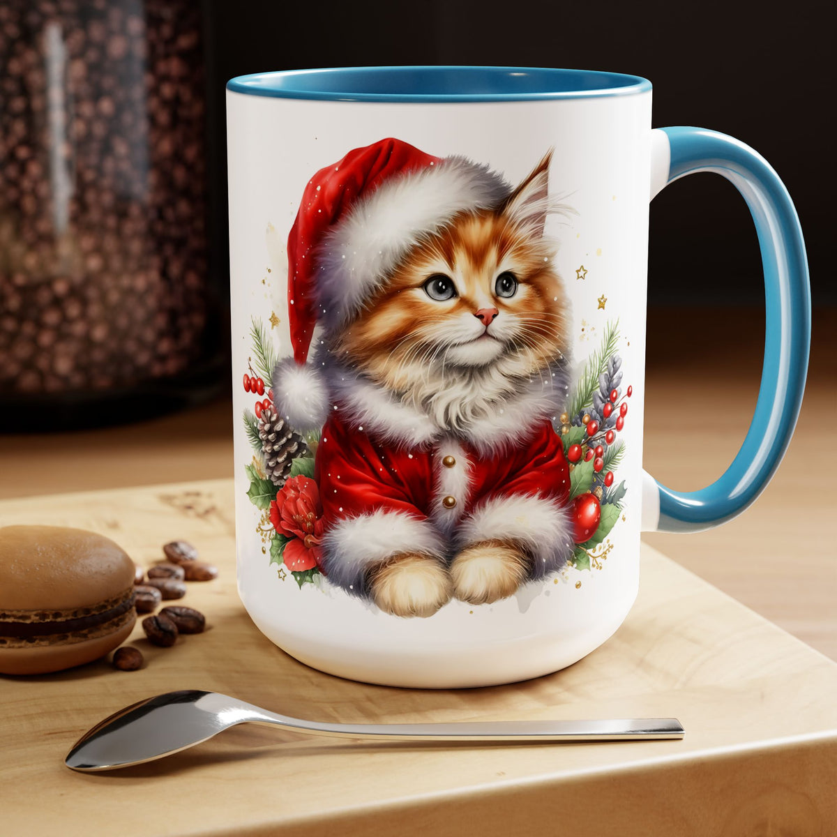 Meowy Christmas Mug, Santa Cat Mug, Cute Christmas Mug, Christmas Cats Mug, Cat Lover Gift, Cat Mom Gift, Holiday Mug, Christmas Mug 15oz