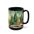 Christmas Mug, Retro Holiday Ceramic Mug, Christmas Coffee Mug, Kitchen Decor Mug 15oz