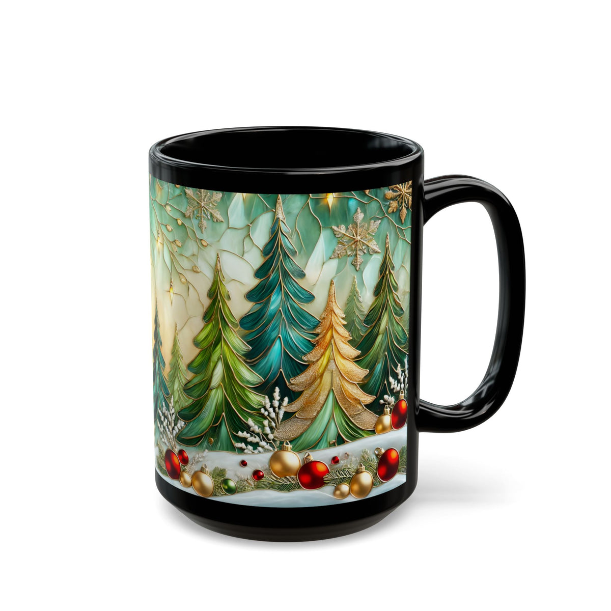 Christmas Mug, Retro Holiday Ceramic Mug, Christmas Coffee Mug, Kitchen Decor Mug 15oz