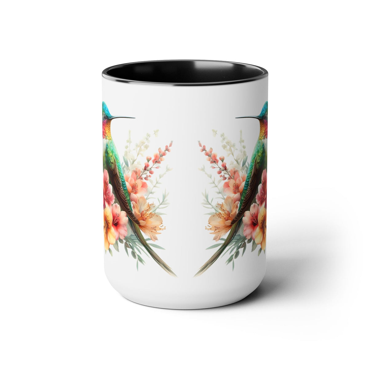 Hummingbird Mug, Hummingbird Bird Mug, Hummingbird Gifts for Women, Flower Hummingbird Mug, Bird Lover Gifts, Gift for Mom Mugs, 15oz