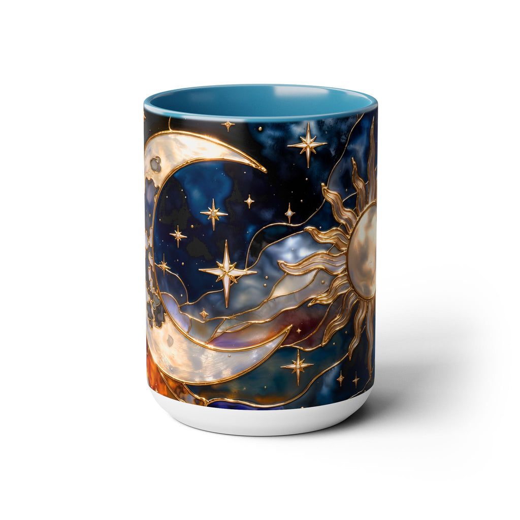 Celestial Sun Moon Mug, Stained Glass Style Coffee Mug, Moon & Sun Mug, Witchy Gift Mug, Astrology Mug, Dark Academia Cup, Gothic Cup