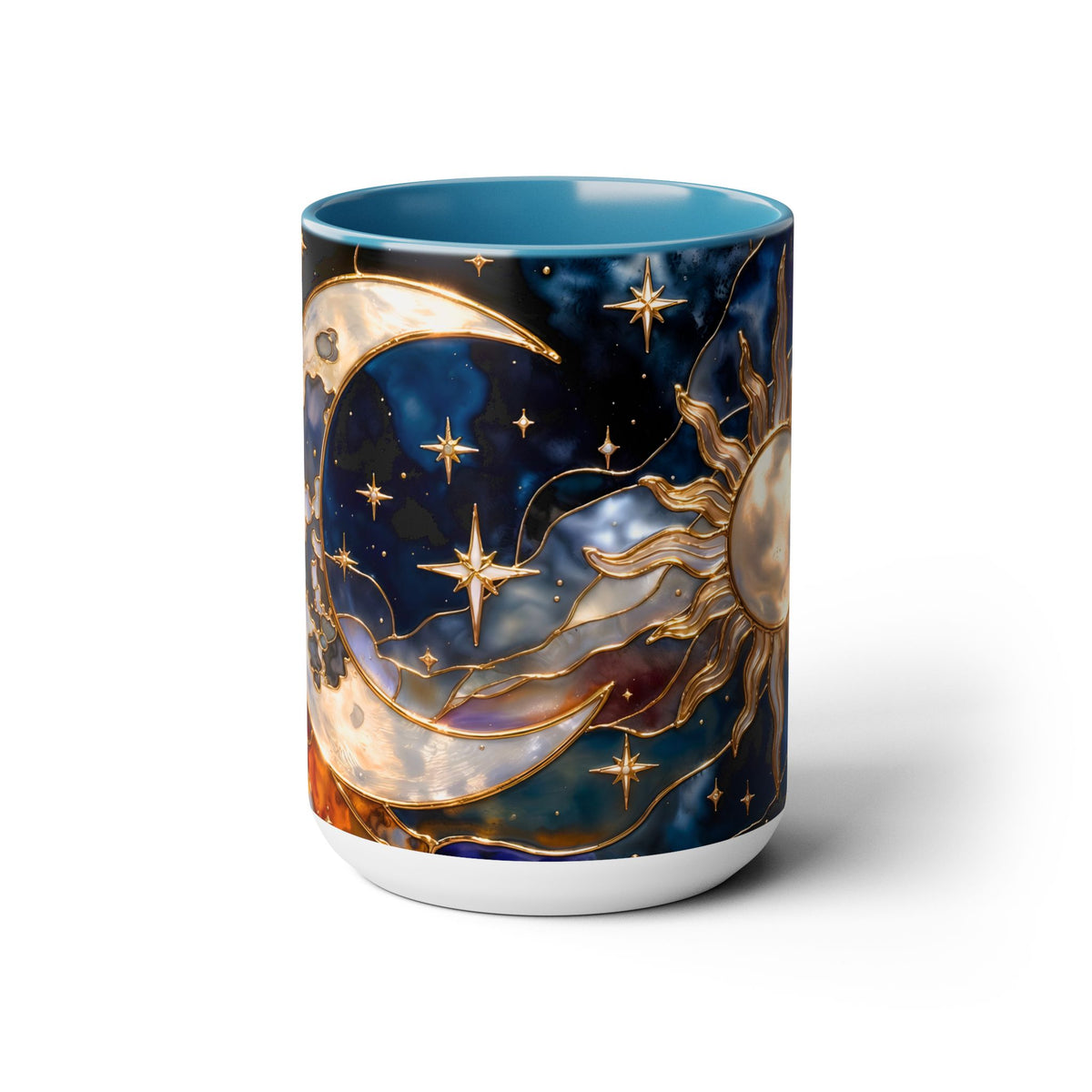 Celestial Sun Moon Mug, Stained Glass Style Coffee Mug, Moon & Sun Mug, Witchy Gift Mug, Astrology Mug, Dark Academia Cup, Gothic Cup