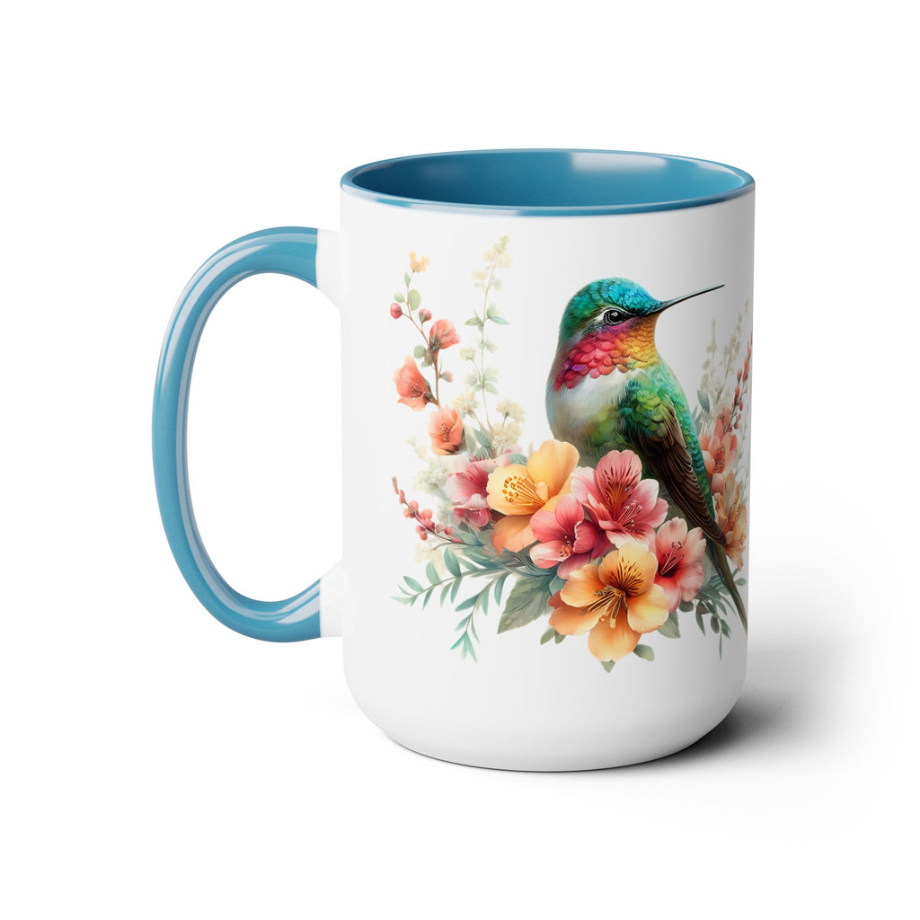 Hummingbird Mug, Hummingbird Bird Mug, Hummingbird Gifts for Women, Flower Hummingbird Mug, Bird Lover Gifts, Gift for Mom Mugs, 15oz