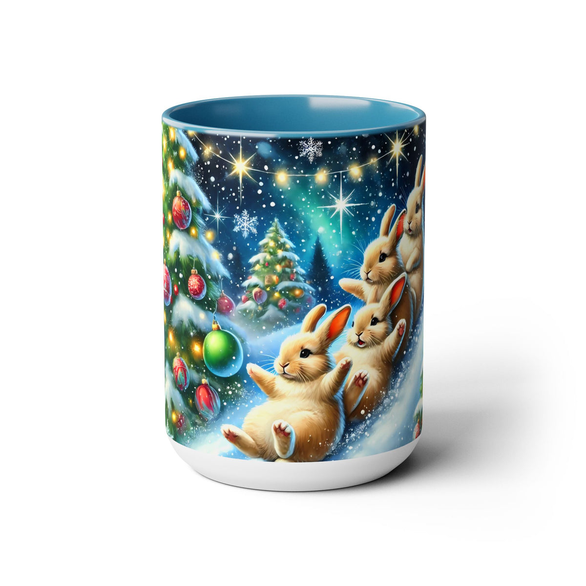 Christmas Bunny Mug, Bunny Holiday Mug, Bunny Coffee Cup, Winter Mug, Bunny Gifts, Merry Christmas Cup, Funny Coffee Mug, Kitchen Decor 15oz