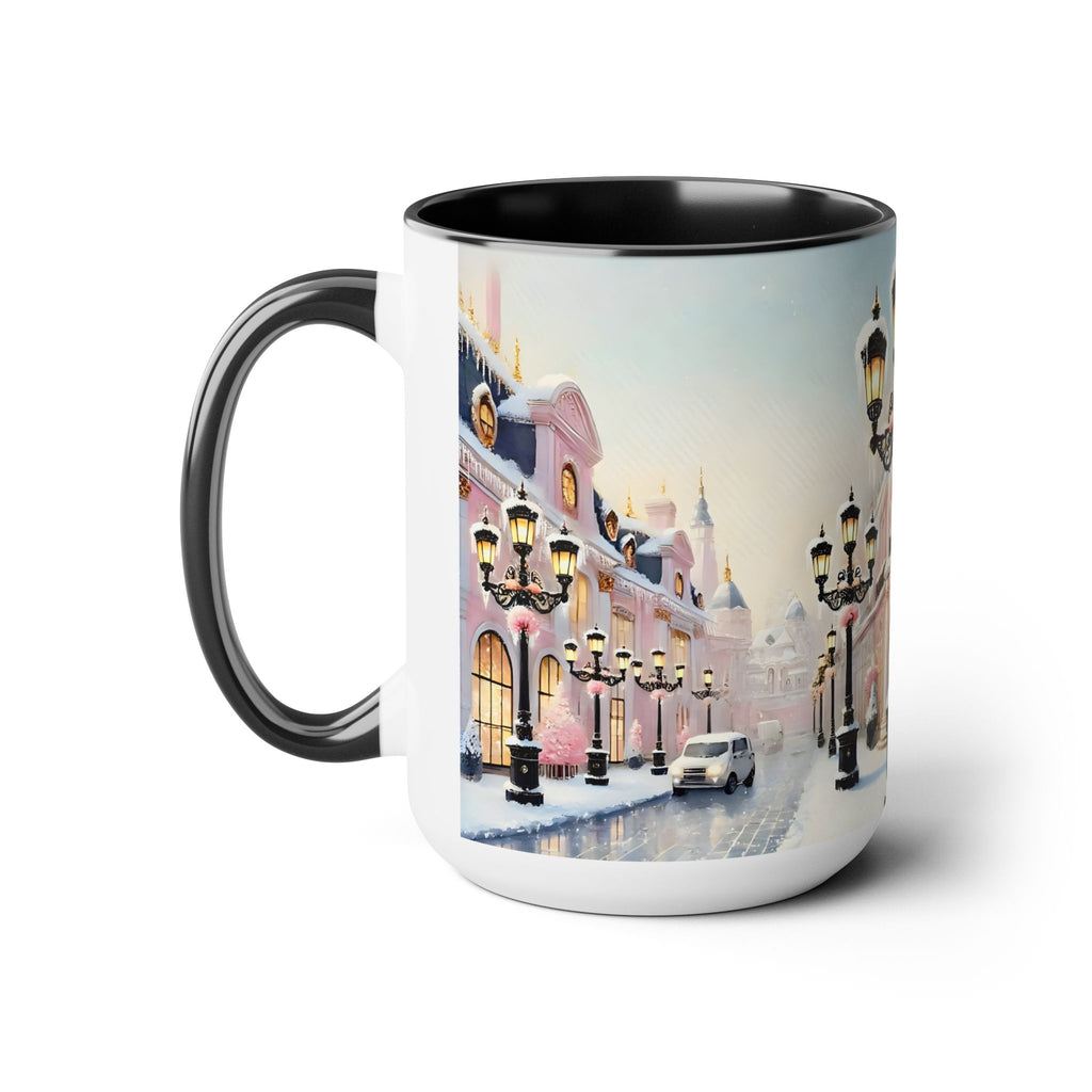Pink Christmas Village Mug Christmas Movie Mug Christmas Coffee Mug Christmas Mug Aesthetic Mug Holiday Kitchen Decor Hot Coco Pink Mug 15oz