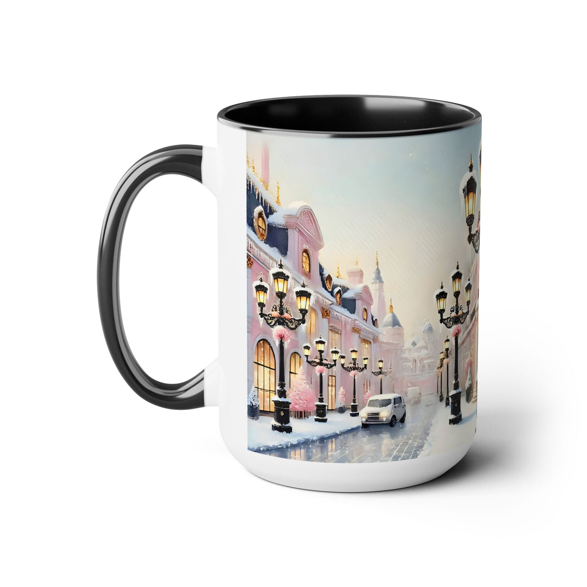 Pink Christmas Village Mug Christmas Movie Mug Christmas Coffee Mug Christmas Mug Aesthetic Mug Holiday Kitchen Decor Hot Coco Pink Mug 15oz