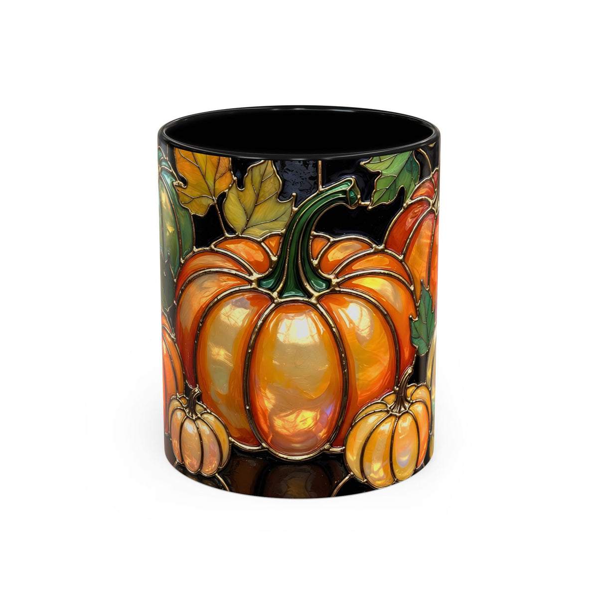 Pumpkin Mug, Fall Coffee Mug, Autumn Pumpkin Cup, Stained Glass Pumpkin Mug, Cozy Fall Gift, Thanksgiving Mug, Halloween Mug